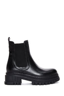 Women's Black Leather Chelsea Boots | Derimod