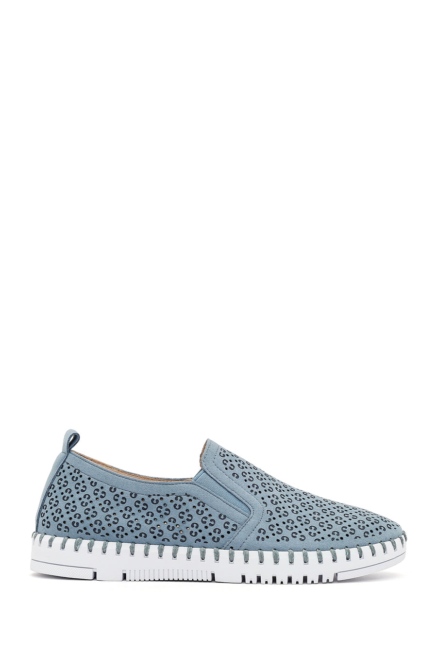Women's Blue Patterned Fabric Comfort Shoes 26PFE470310 | Derimod