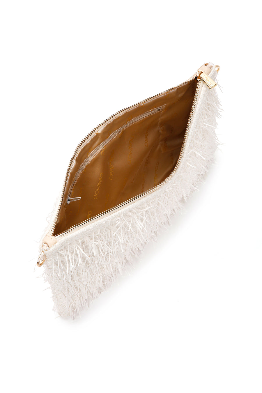Women's White Long Chain Strap Clutch Bag