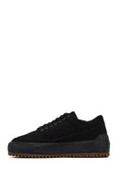 Male Black Lace-Up Thick-Soled Nubuck Leather Sneaker | Derimod