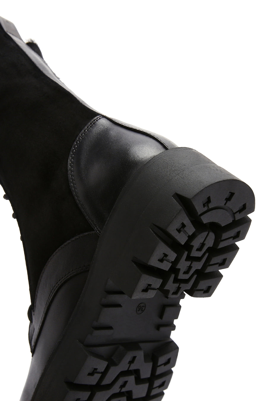 Women's Black Leather Zippered Boots