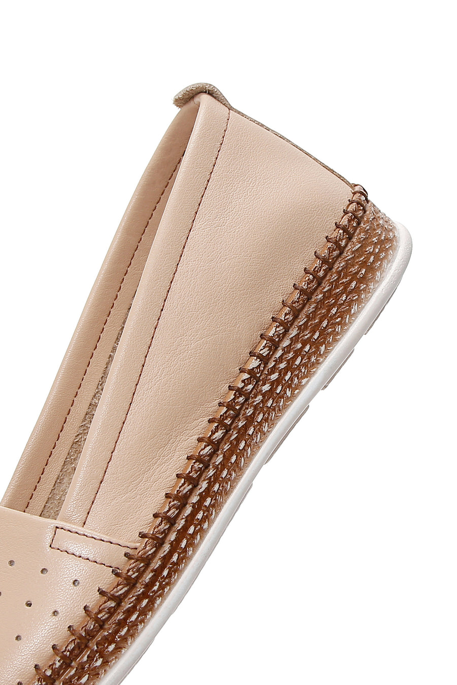 Kadın Bej Deri Comfort Loafer