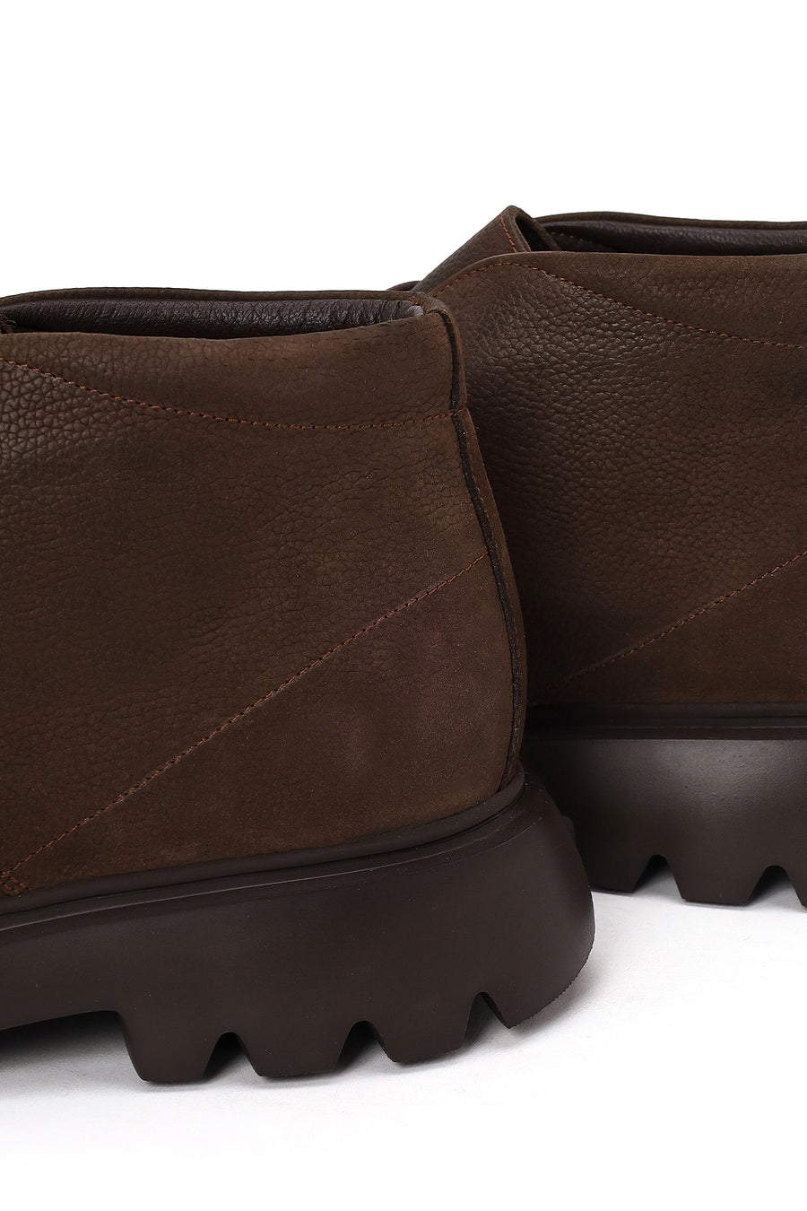 Male Brown Lace-up Nubuck Leather Casual Boots