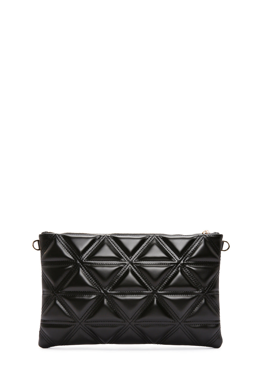 Women's Black Long Chain Strap Quilted Clutch Bag