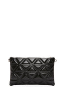 Women's Black Long Chain Strap Quilted Clutch Bag | Derimod