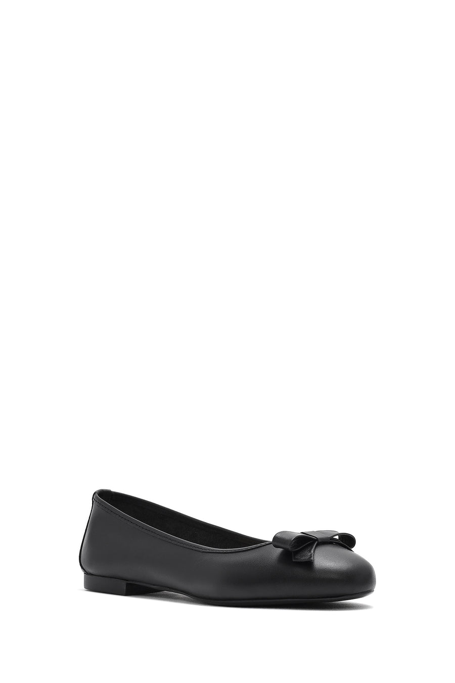 Women's Black Leather Ballerinas