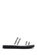 Women's Black Transparent Stone Slippers | Derimod