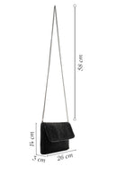 Women's Black Chain Strap Stone Crossbody Bag | Derimod