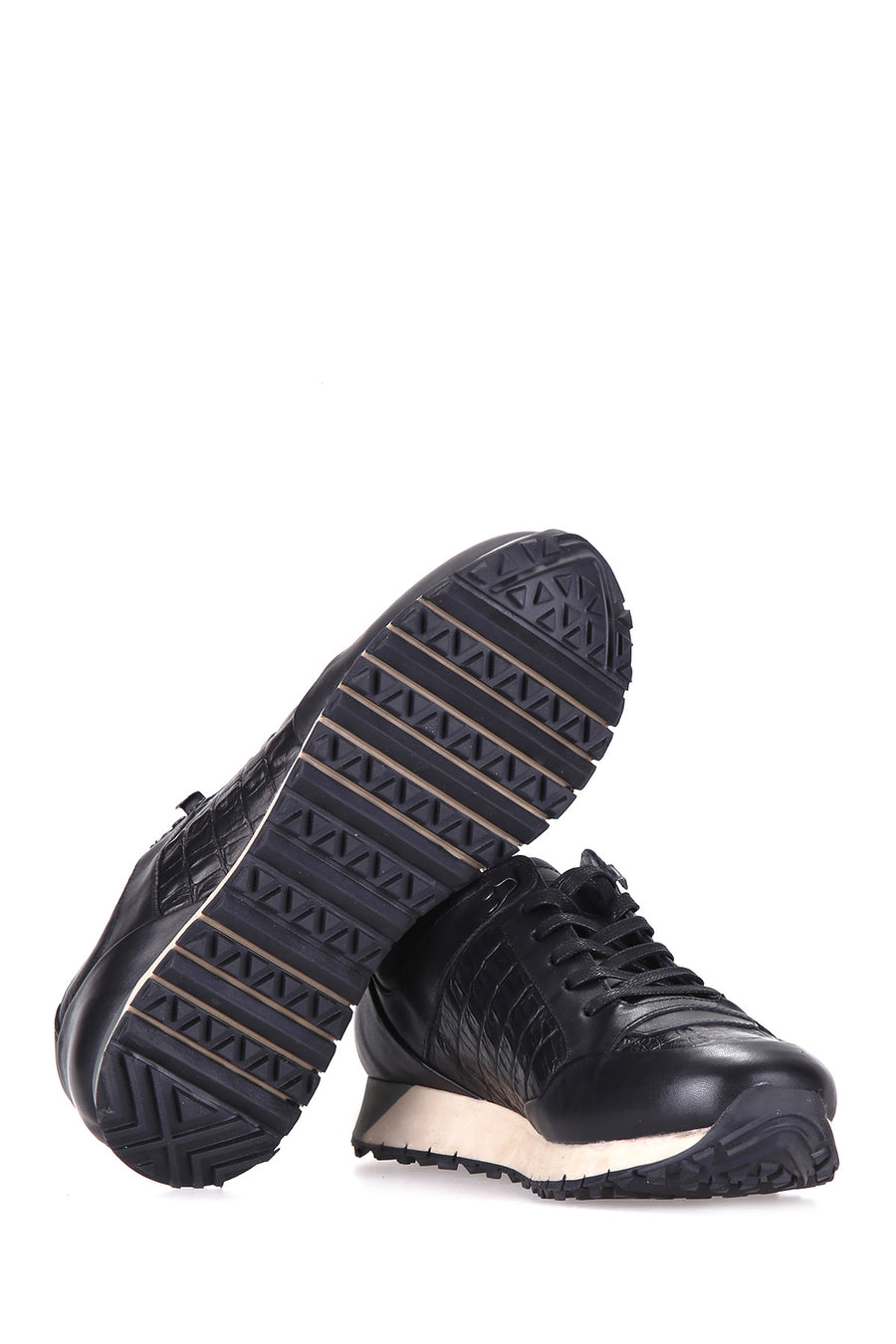 Crocodile Patterned Men's Leather Sneaker