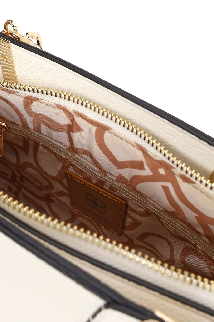 Woman Cream Long-Strap Shoulder Bag