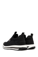 Men's Black Thick-Soled Fabric Sneakers | Derimod
