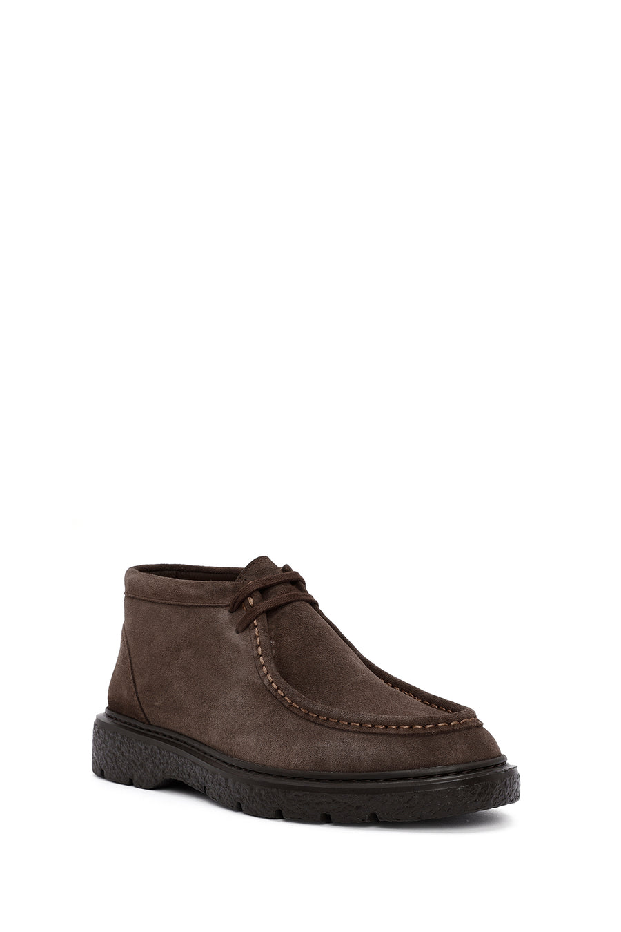 Men's Brown Lace-Up Suede Leather Casual Boots