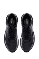 Erkek Siyah Bağcıklı Deri Casual Sneaker | Derimod