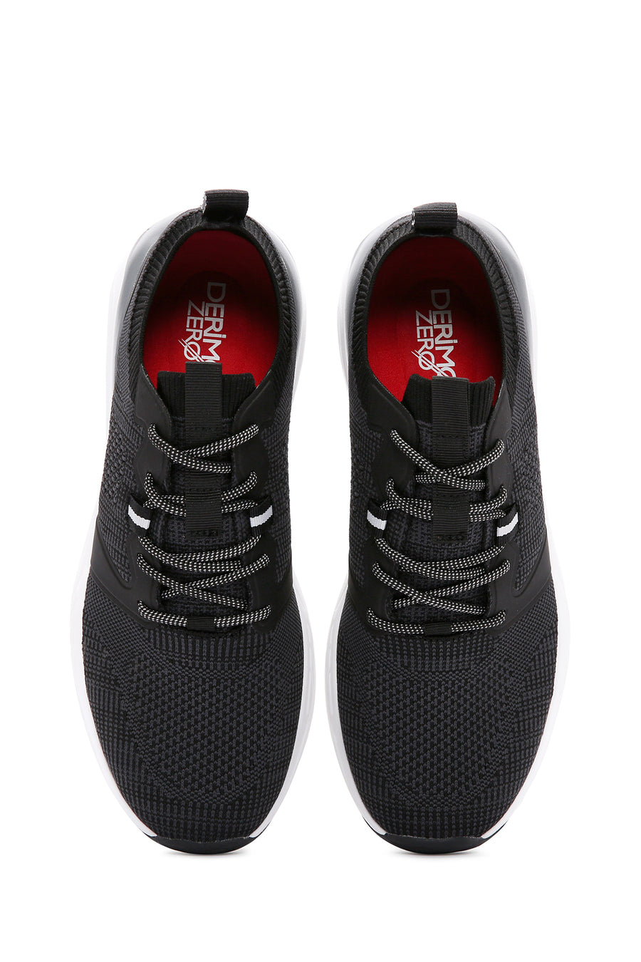 Derimod Zero Men's Black Lace-Up Thick Soled Fabric Sneaker