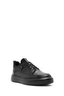 Men's Black Lace-up Leather Sneaker | Derimod