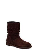 Woman Brown Suede Boots | Derimod