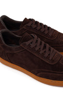 Erkek Kahverengi Bağcıklı Süet Deri Sneaker | Derimod