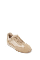 Woman Beige Lace-up Suede Leather Sneaker | Derimod