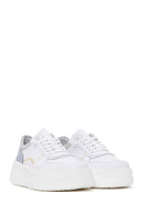 Women's White Leather Thick Soled Sneaker | Derimod