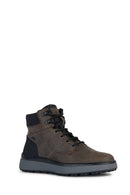 Geox Men's Brown Granito Nubuck Leather Casual Boots | Derimod