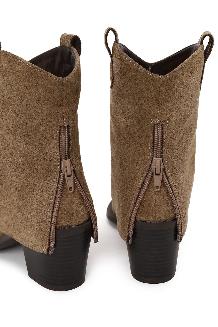 Woman Mink Thick-Heeled Suede Boots