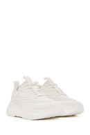 Women's White Lace-Up Thick Soled Sneaker | Derimod