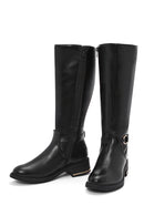 Women's Black Zipper Buckle Detail Boots | Derimod