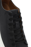 Men's Black Lace-up Thick-Sole Leather Sneaker | Derimod