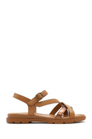 Kadın Taba Bilekten Tokalı Deri Sandalet | Derimod