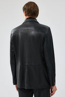 Kevin Men's Black Blazer Leather Jacket | Derimod