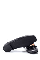 Women's Leather Bow Ballerina Ballet | Derimod