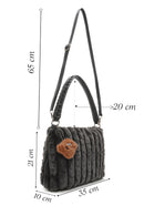 Women's Gray Accessory Detailed Plush Shoulder Bag | Derimod