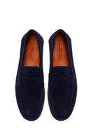 Male Navy Suede Loafer | Derimod