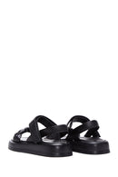 Women's Black Ankle Strap Leather Comfort Sandals | Derimod