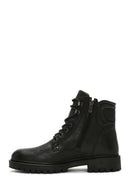 Men's Black Leather Zippered Casual Boots | Derimod