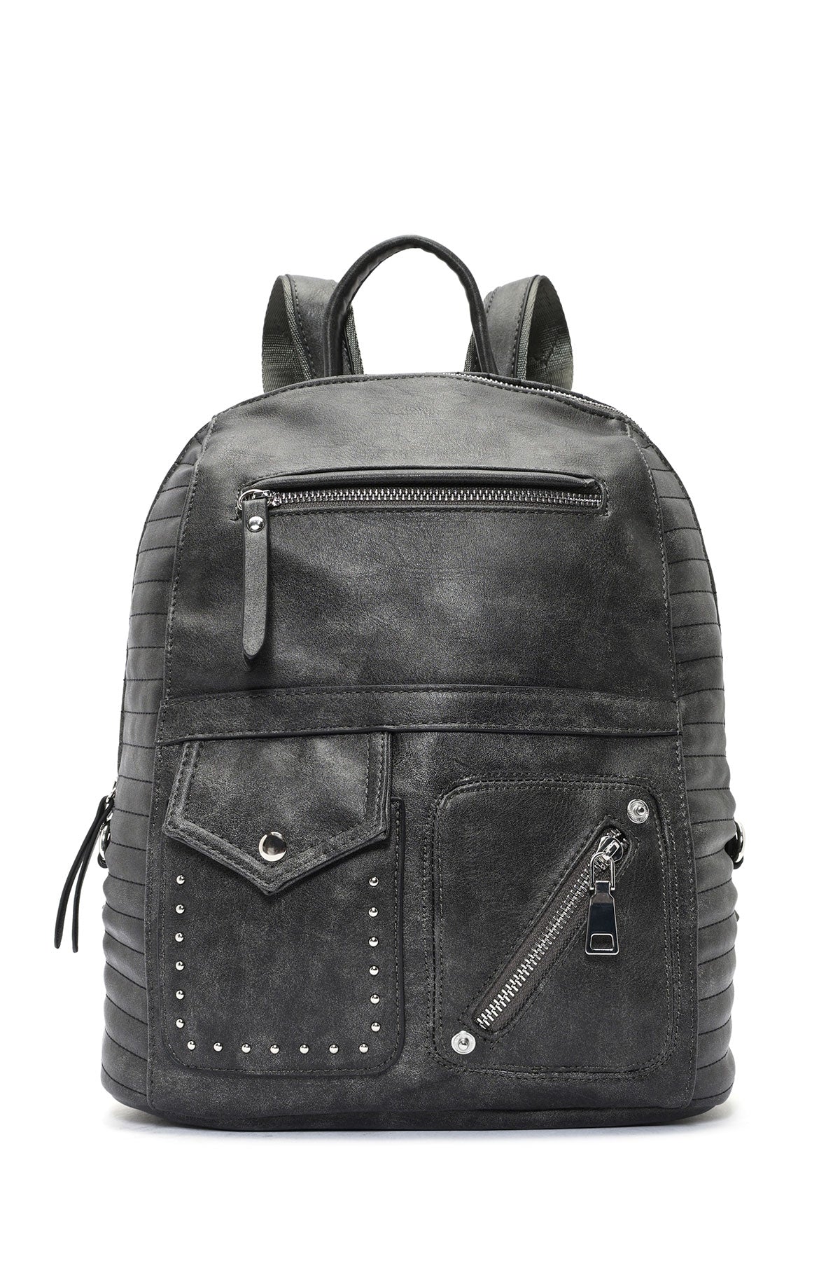 Women's Gray Metal Detailed Backpack 24WBD256518 | Derimod