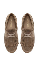 Woman Mink Tasselled Suede Loafer | Derimod