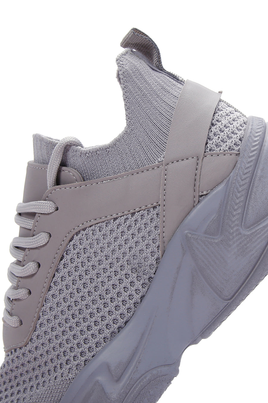 Kadın Gri Kalın Tabanlı Kumaş Sneaker