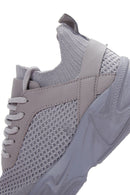 Women's Gray Thick Soled Fabric Sneaker | Derimod