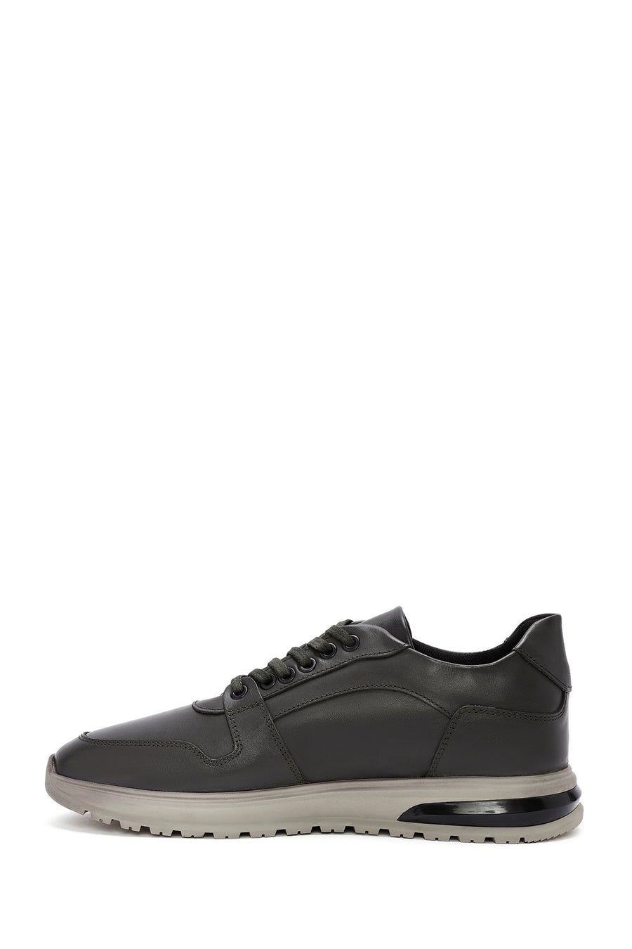 Erkek Yeşil Bağcıklı Deri Casual Sneaker