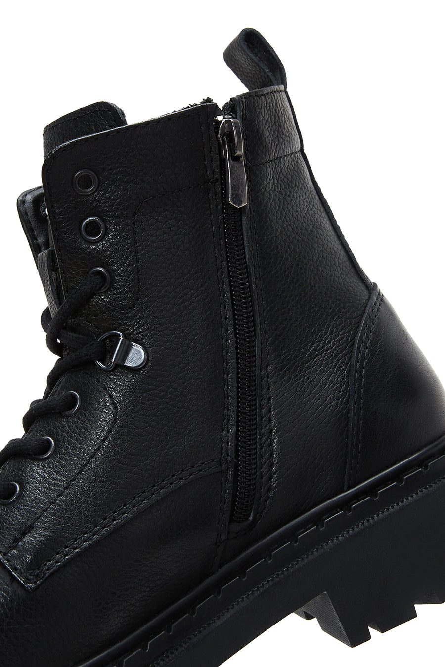Men's Black Leather Zippered Casual Boots