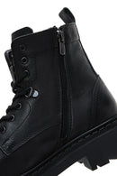 Men's Black Leather Zippered Casual Boots | Derimod