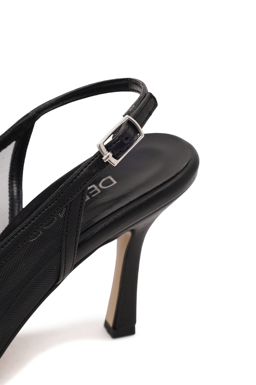 Woman Black Open-Back Stiletto Shoes