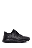 Erkek Siyah Bağcıklı Deri Casual Sneaker | Derimod