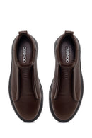 Erkek Kahverengi Deri Sneaker | Derimod
