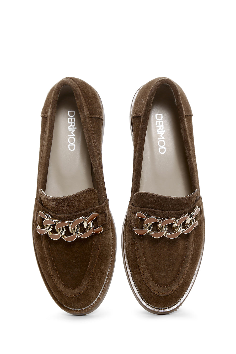 Kadın Taba Süet Deri Tokalı Loafer