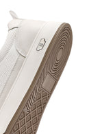 Men's White Lace-up Thick-Sole Leather Sneaker | Derimod