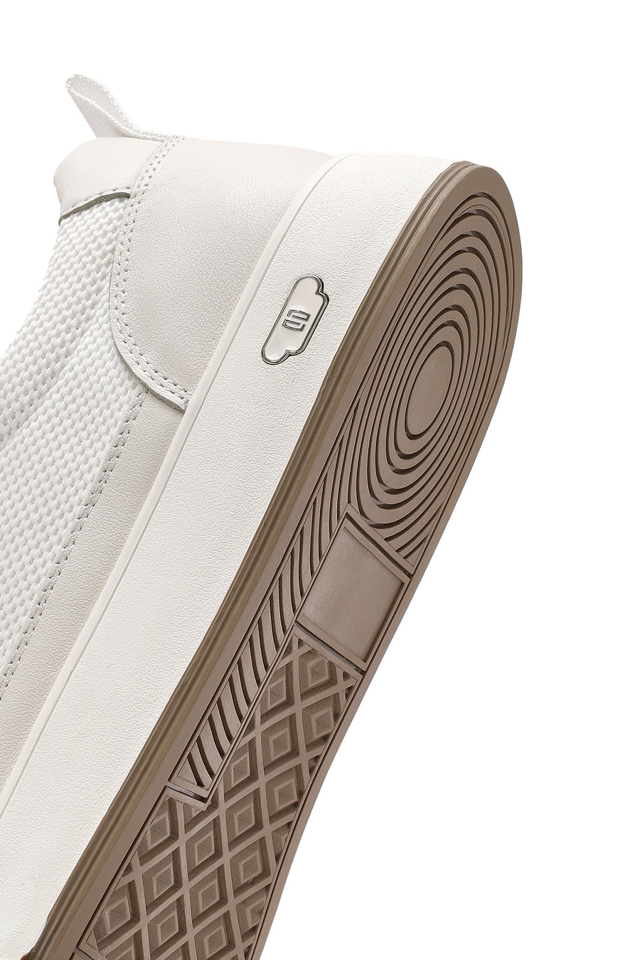 Male White Lace-Up Leather Sneaker