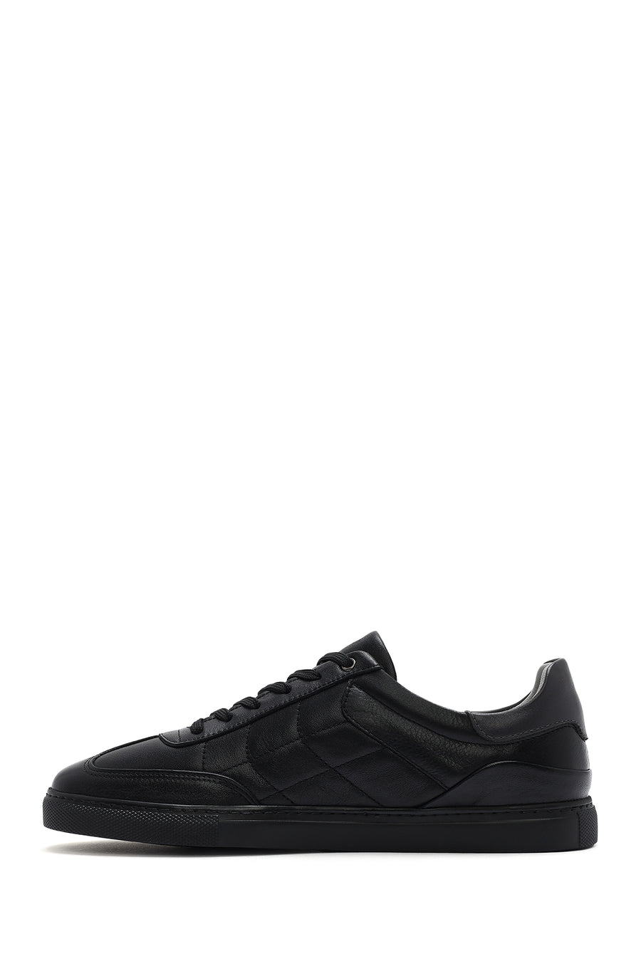 Men's Black Lace-up Leather Sneaker