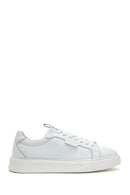 Men's White Leather Thick Soled Sneaker | Derimod